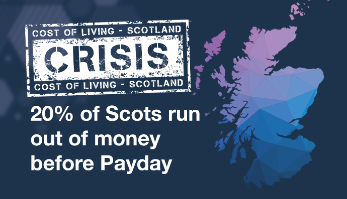 cost of living crisis scotland - scots run out of money before payday
